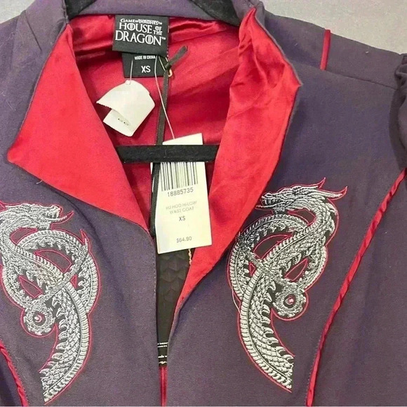 Game of Thrones  House Of The Dragon HU HOD HI-LOW
WAIST COAT XS - Picture 2 of 6